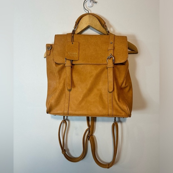 MMS Design Studio Loretta Messenger Vegan Leather Backpack - Picture 1 of 12